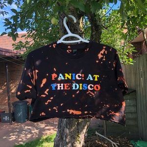 BLEACH-DYED PANIC! AT THE DISCO CROP-TOP